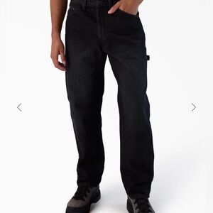 Dickies Relaxed Fit Heavyweight Carpenter Jeans Black Size 40/30